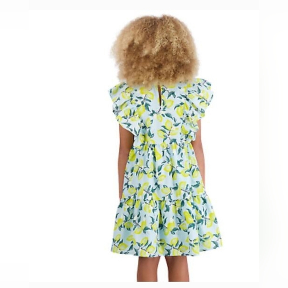 French Connection Blue and Yellow Lemon Patterned Dress Size 10/12 - Picture 2 of 8